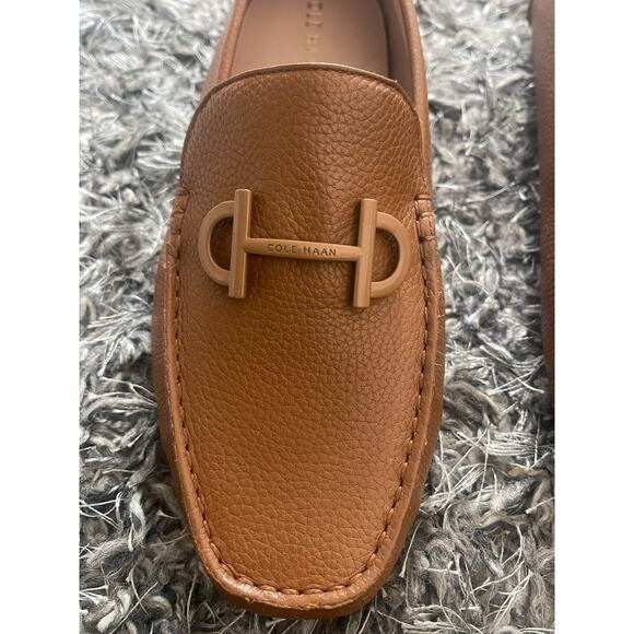 Cole Haan 6.5 Leather Driving Loafers Tully Tan Brown Pebbled Slip-On Moccasins - Picture 7 of 11
